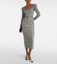Alessandra Rich Belted Lurex√Ç¬Æ tweed midi dress