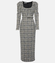 Alessandra Rich Belted Lurex√Ç¬Æ tweed midi dress