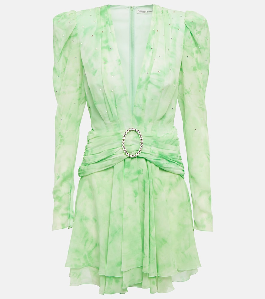 Alessandra Rich Belted silk minidress. Alessandra Rich 系带真丝迷你连衣裙