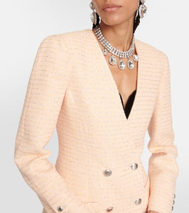 Alessandra Rich Boucl√É¬© cotton-blend jacket