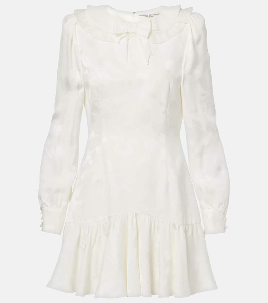Alessandra Rich Bow-detail floral jacquard minidress