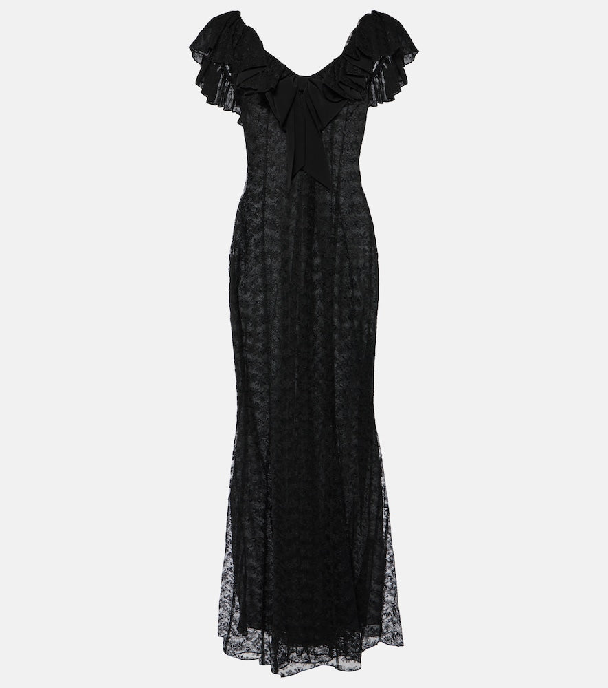 Alessandra Rich Bow-detail lace gown. Alessandra Rich 蝴蝶结蕾丝礼服