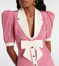 Alessandra Rich Bow-detail polka-dot silk maxi dress
