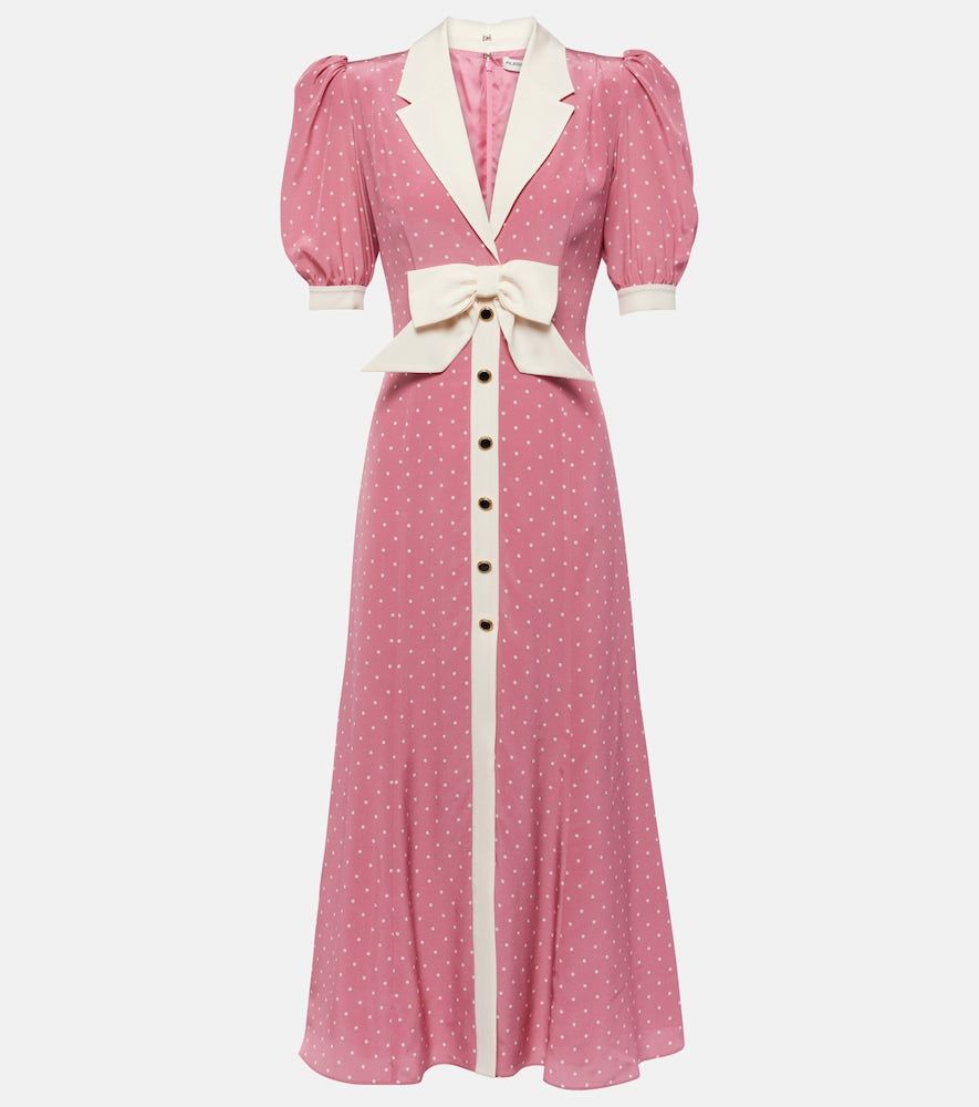 Alessandra Rich Bow-detail polka-dot silk maxi dress. Alessandra Rich 蝴蝶结装饰波点真丝长裙