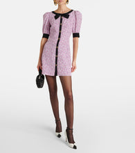 Alessandra Rich Bow-detail printed silk minidress