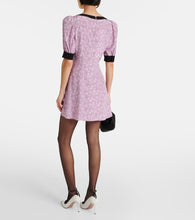 Alessandra Rich Bow-detail printed silk minidress
