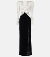 Alessandra Rich Bow-detail satin and velvet maxi dress. Alessandra Rich 蝴蝶结装饰缎面天鹅绒长裙