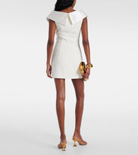Alessandra Rich Bow-detail satin-trimmed cady minidress