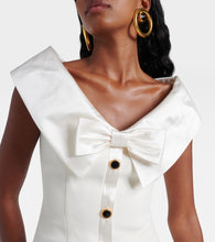 Alessandra Rich Bow-detail satin-trimmed cady minidress