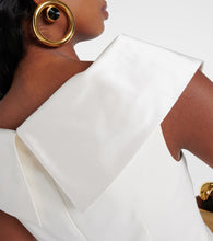 Alessandra Rich Bow-detail satin-trimmed cady minidress