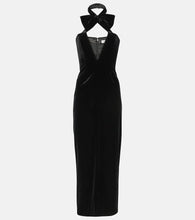 Alessandra Rich Bow-detail velvet midi dress