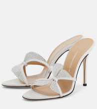Alessandra Rich Butterfly crystal-embellished leather mules