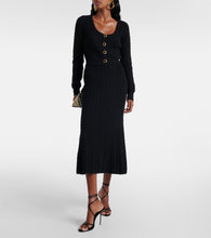 Alessandra Rich Cable-knit wool midi skirt