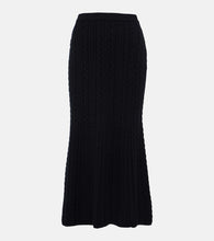 Alessandra Rich Cable-knit wool midi skirt - Alessandra Rich 绞花针织羊毛中长裙