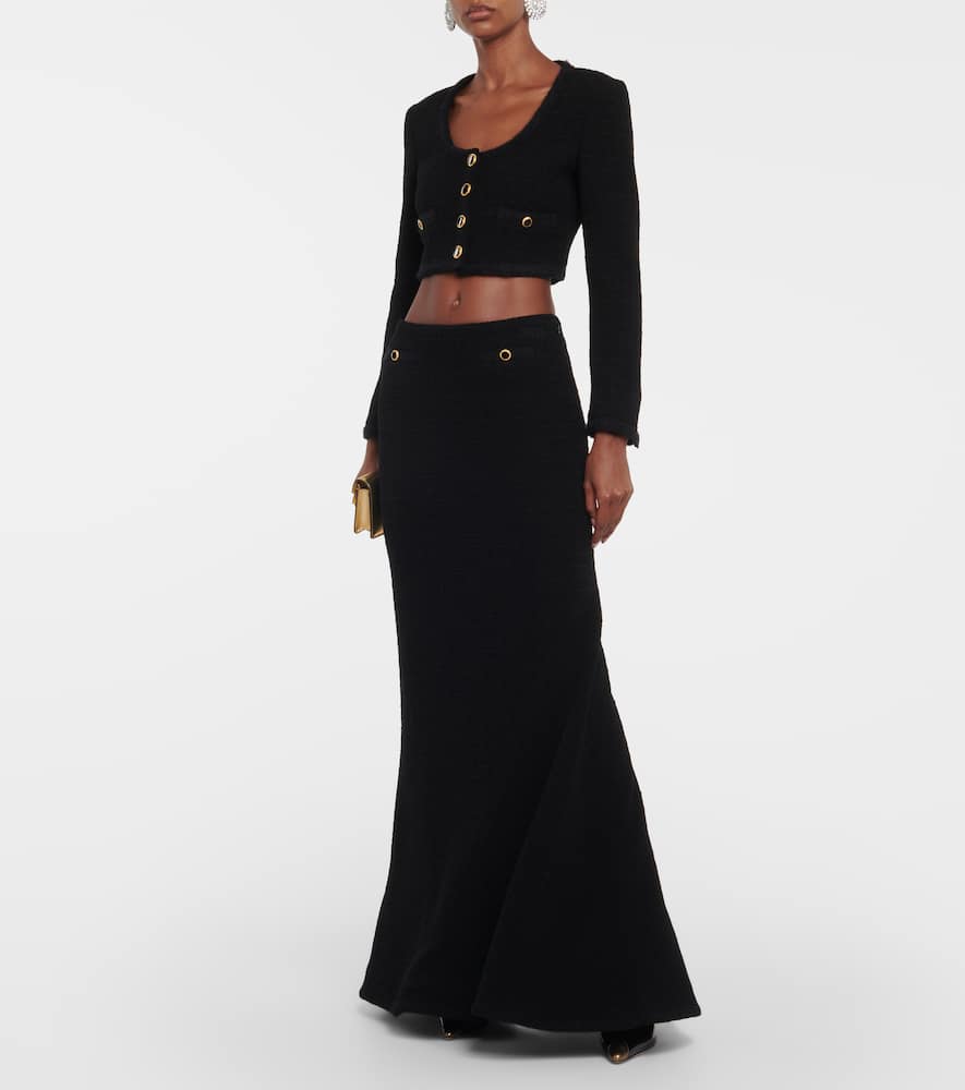 Alessandra Rich Checked cropped tweed blazer