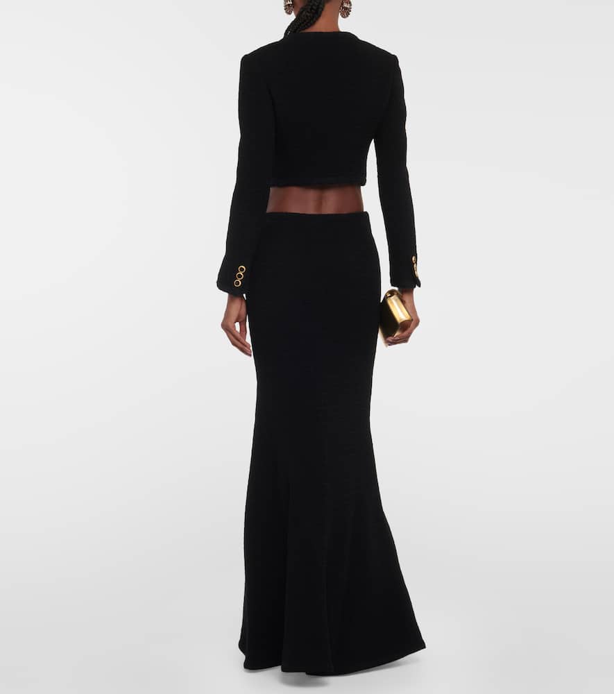 Alessandra Rich Checked cropped tweed blazer