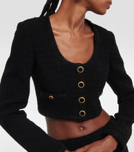 Alessandra Rich Checked cropped tweed blazer