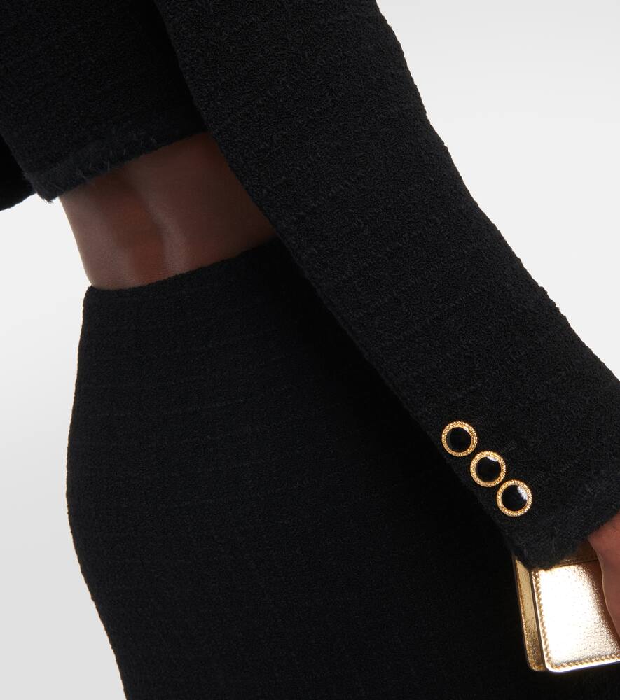 Alessandra Rich Checked cropped tweed blazer