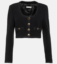 Alessandra Rich Checked cropped tweed blazer
