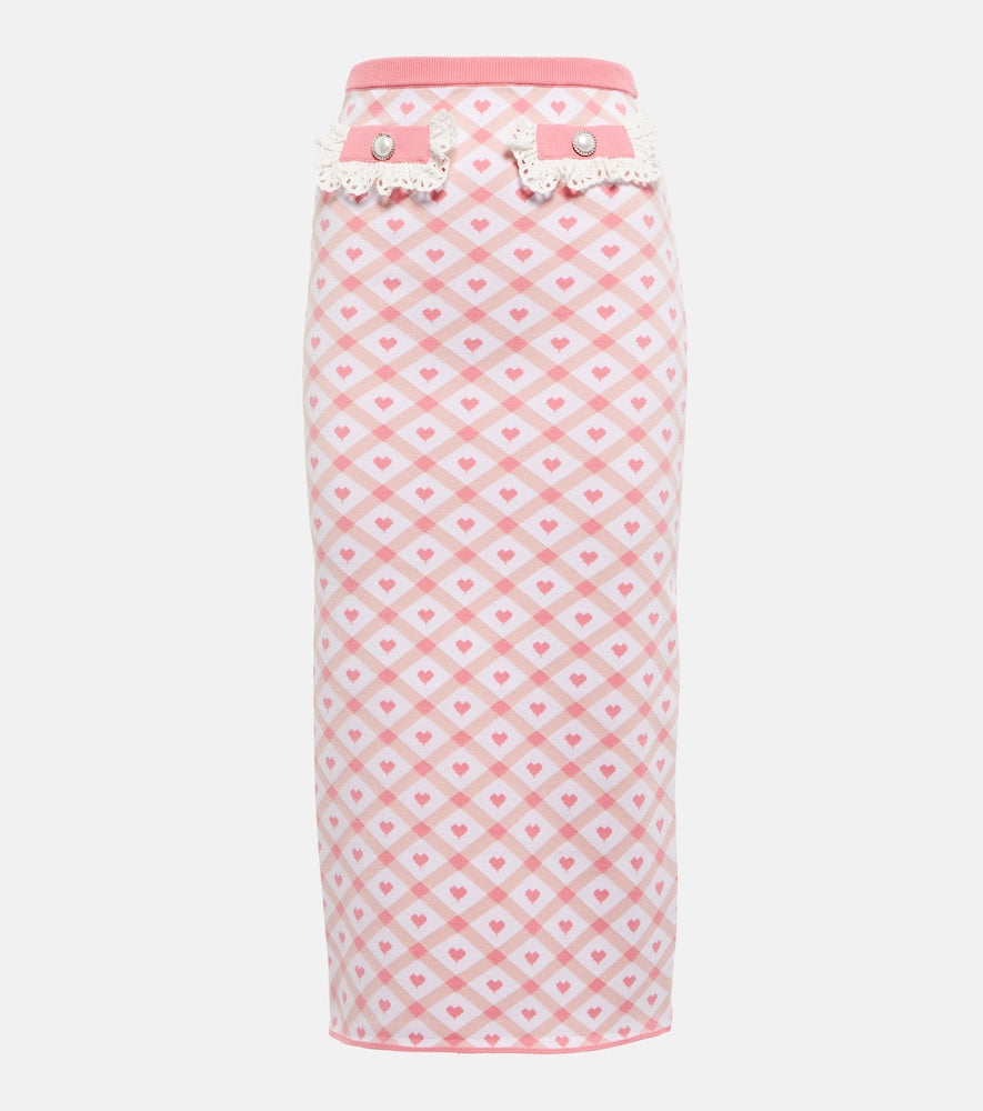 Alessandra Rich Checked jacquard midi skirt - Alessandra Rich 格纹提花中长裙
