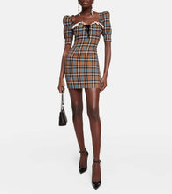Alessandra Rich Checked wool minidress