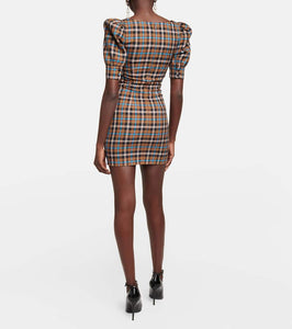 Alessandra Rich Checked wool minidress