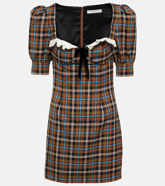 Alessandra Rich Checked wool minidress