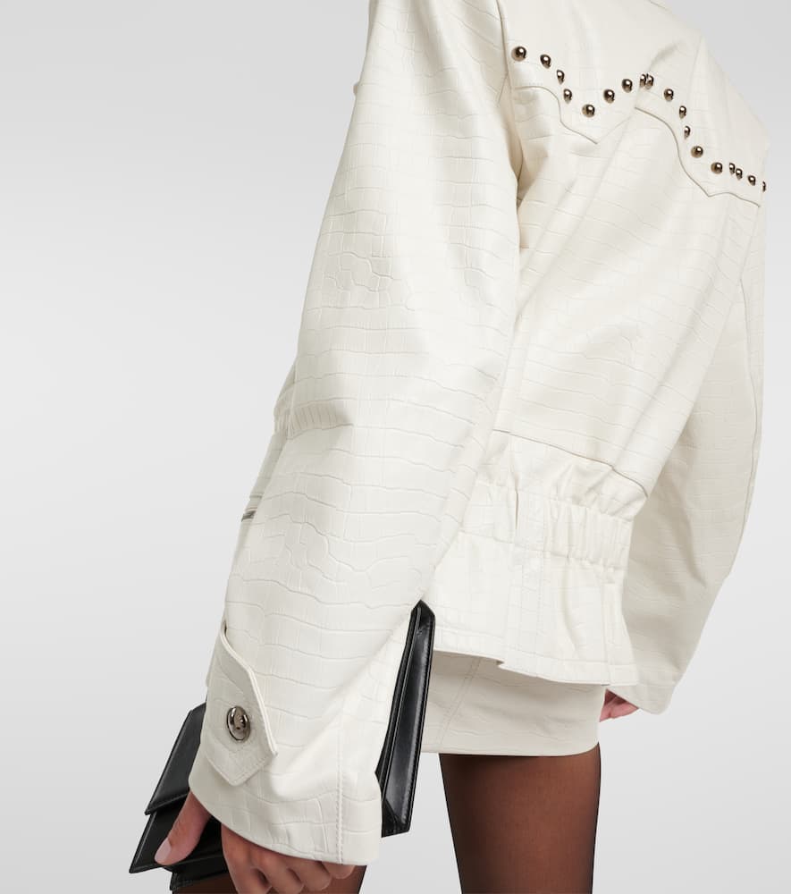 Alessandra Rich Croc-effect leather jacket
