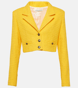 Alessandra Rich Cropped boucl√É¬© tweed blazer