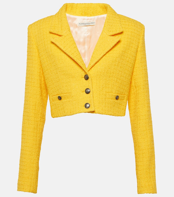 Alessandra Rich Cropped boucl√É¬© tweed blazer