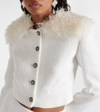 Alessandra Rich Cropped checked tweed jacket