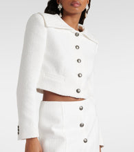 Alessandra Rich Cropped checked tweed jacket