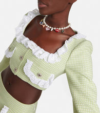 Alessandra Rich Cropped wool-blend jacket