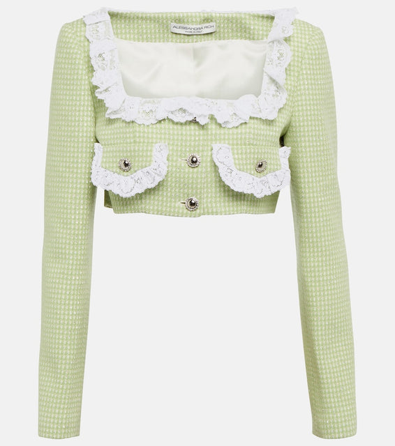 Alessandra Rich Cropped wool-blend jacket