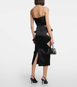 Alessandra Rich Cut-out silk-blend midi dress
