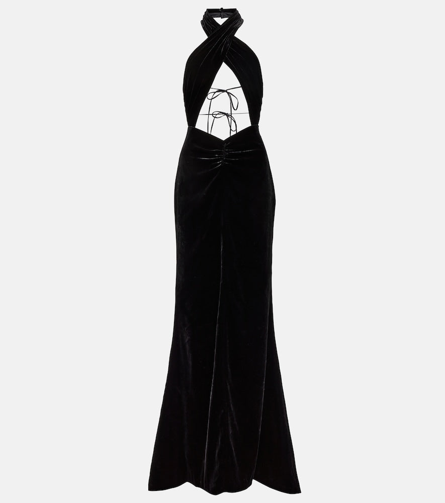 Alessandra Rich Cutout velvet gown. Alessandra Rich 镂空天鹅绒礼服