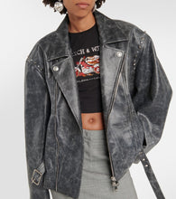 Alessandra Rich Distressed leather jacket