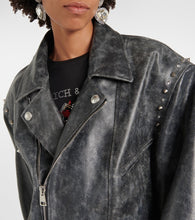 Alessandra Rich Distressed leather jacket