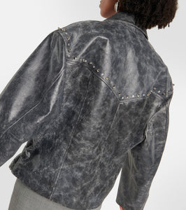 Alessandra Rich Distressed leather jacket