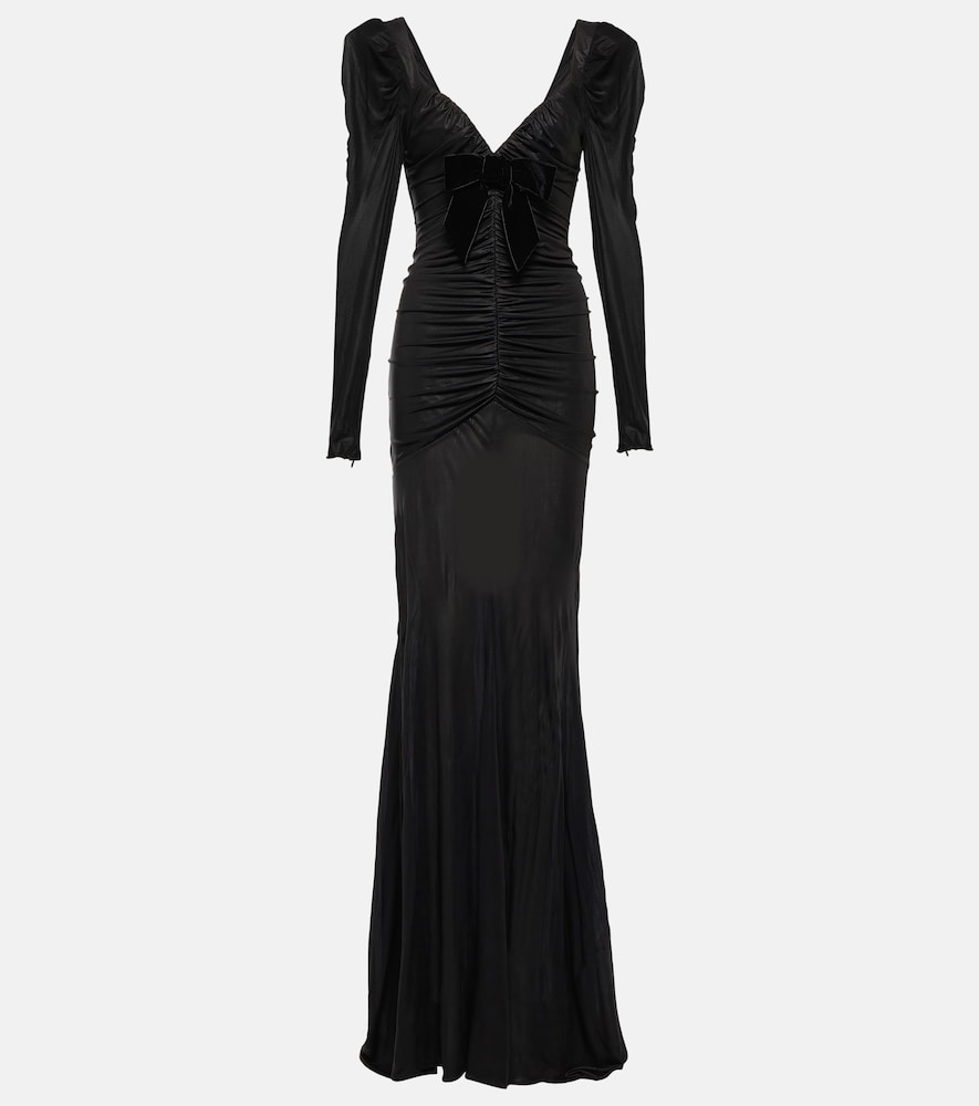 Alessandra Rich Draped satin maxi dress. Alessandra Rich 垂褶缎面长裙