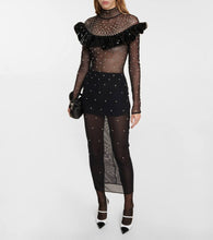 Alessandra Rich Embellished mesh midi dress