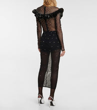 Alessandra Rich Embellished mesh midi dress
