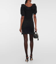 Alessandra Rich Embroidered mohair-blend minidress