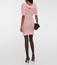 Alessandra Rich Embroidered mohair-blend minidress