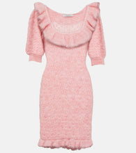 Alessandra Rich Embroidered mohair-blend minidress