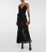 Alessandra Rich Floral-appliqué lace maxi dress