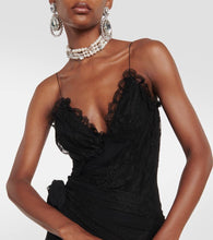 Alessandra Rich Floral-appliqué lace maxi dress