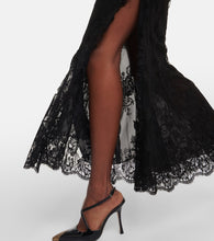Alessandra Rich Floral-appliqué lace maxi dress