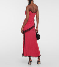 Alessandra Rich Floral-appliqué silk maxi dress