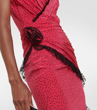 Alessandra Rich Floral-appliqué silk maxi dress